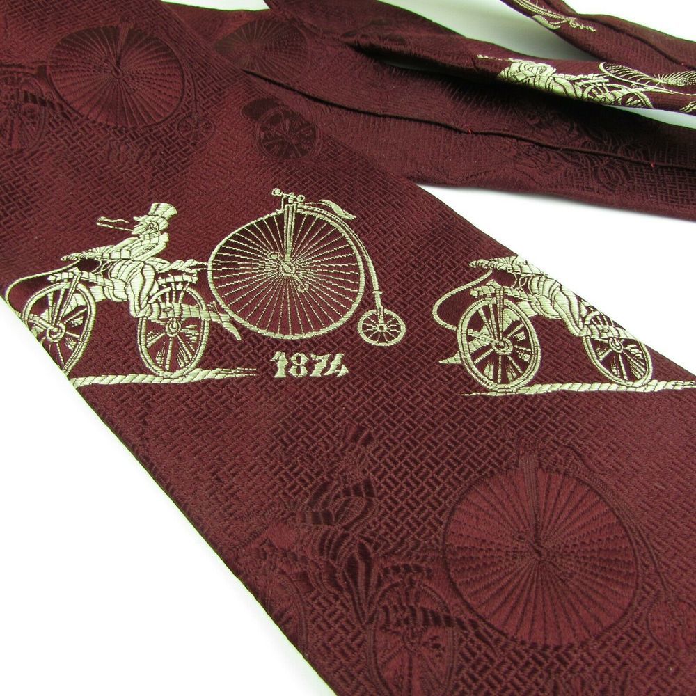 Gino Pompeii Silk Tie Hand Made Italy Bicycle